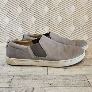 Birkenstock Barrie Leather Slip-On Shoes Unisex 41 Grey Leather